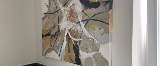 Abstrakte Kunst der Künstlerin Anne Theisen, Acryl-Mischtechnik auf Leinwand, Atelier für Kunst + Therapie Saarlouis