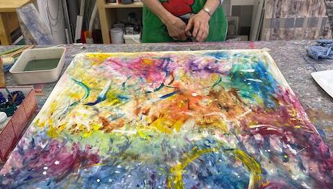 Kreativ Workshop Intuitives Malen im Atelier für Kunst + Therapie Anne Theisen in Saarlouis, Augustinerstr. 11